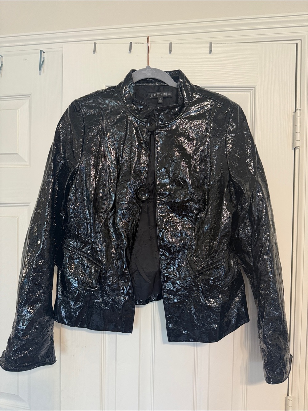 Lafayette 148 New York Black Patent Leather Jacket